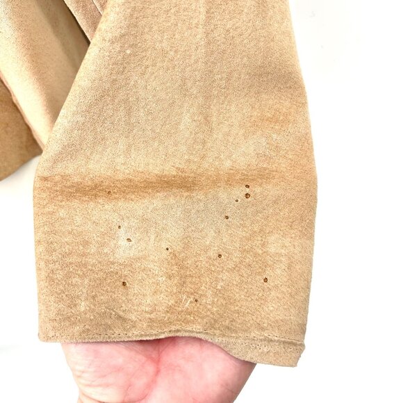 VINTAGE ILLIA SUPER SOFT SUEDE LEATHER TAN TIE FRONT JACKET - Small-Medium - Picture 4 of 11